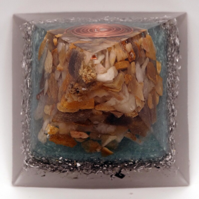 Orgonita Pirámide Cuarzo Natural y Base Turquesa · Espiral Cobre · Alta Densidad · Fórmula Karl Hans Welz bild 6