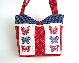 Butterfly Machine embroidery designs & instructions to complete Handbag (Dancing Butterflies Tote) Machine embroidery applique