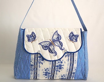 Embroidery Bag Project | machine embroidery bag (Butterflies Dream Handbag) diy embroidery bag | diy embroidery tote |Partial In The Hoop