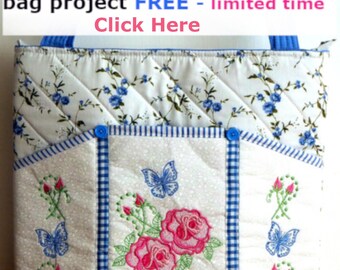 embroidery machine bag project (Rose Rhapsody Handbag) diy embroidery bag | diy embroidery craft | diy embroidery tote | Partial In The Hoop