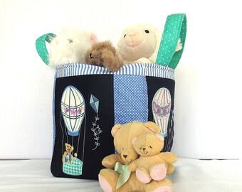 embroidery machine project| (Hot Air Balloons Toy Caddy) Diy embroidery tote| diy embroidery bag | Partial In The Hoop | Baby embroidery