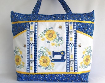 Embroidery bag project | machine embroidery designs (Sunflower Sewing Bag) diy embroidery tote | diy embroidery bag | partial In the Hoop
