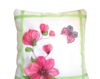 embroidery machine pillow project | diy embroidery (Magnolia Pillow 2) diy embroidery craft | partial In The Hoop | machine embroidery