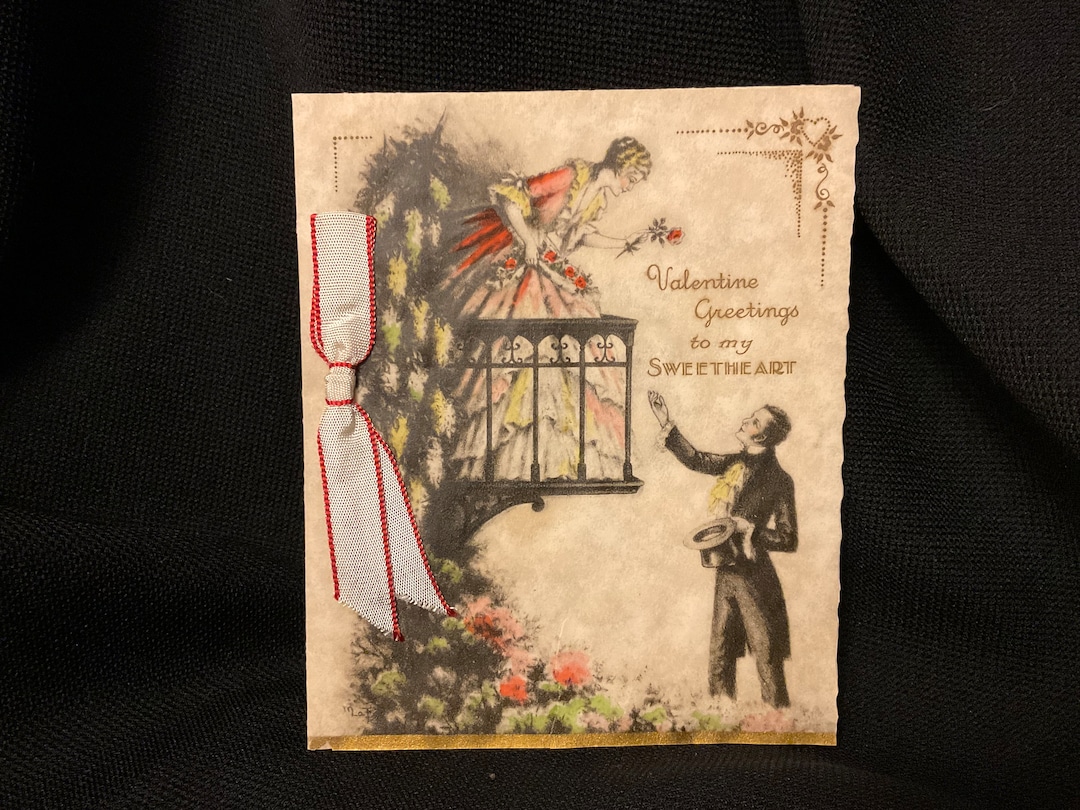 Vintage Art Deco Victorian Couple Valentine Card C. 1920s - Etsy