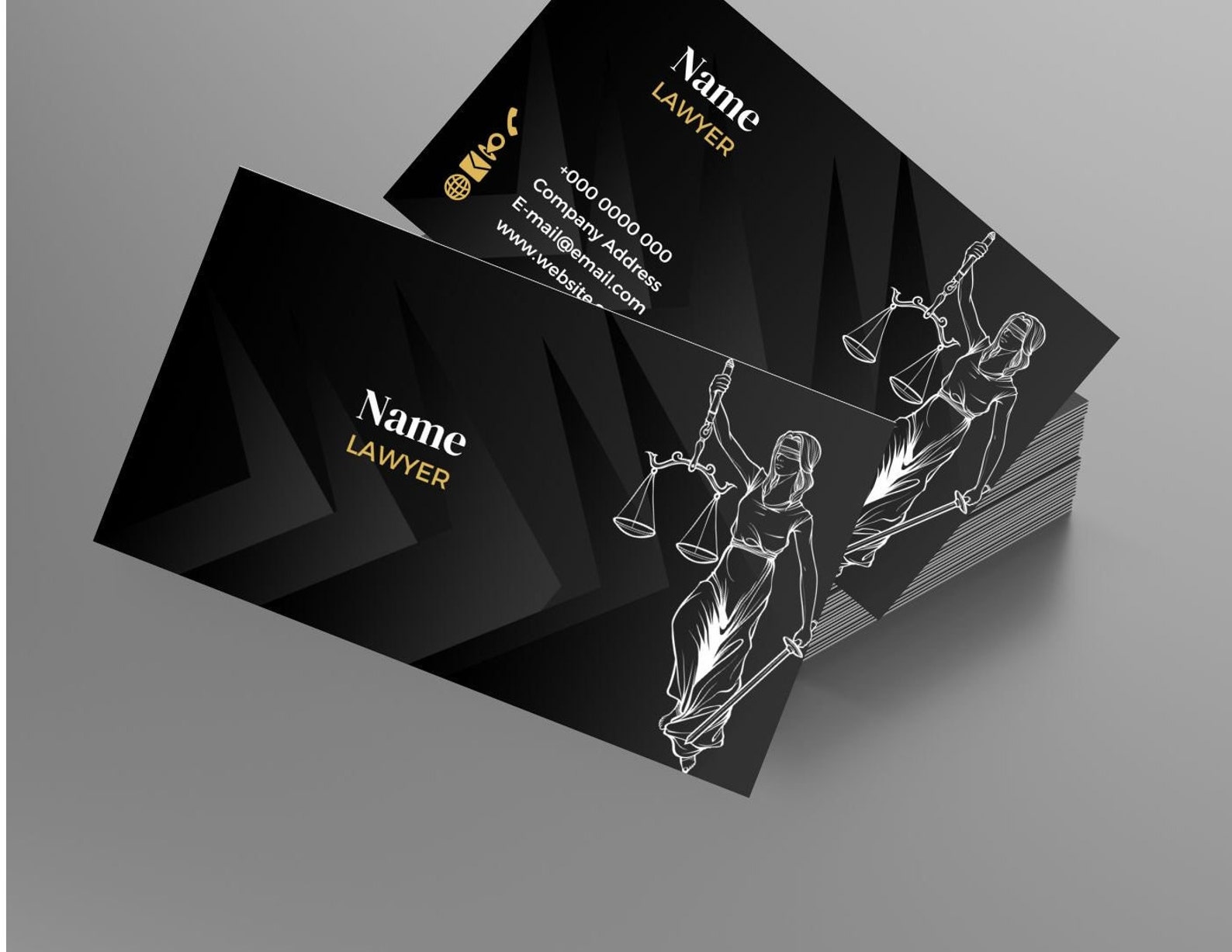 Printable Business Cards for Lawyers Lawyer Business Cards Etsy