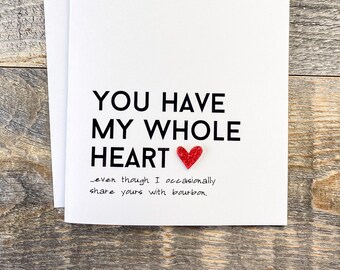 Personalized Foil Valentine's Day Card for Alcohol Enthusiasts - Whiskey, Bourbon, Beer, Wine Lovers