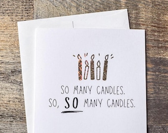Modern Birthday Card with Funny Candle Quote