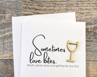 Foiled Breakup Card: Wine & Girlfriends Encouragement