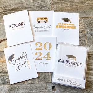 Handcrafted Graduation Card Set: Class of 2025, Funny Senior Gift