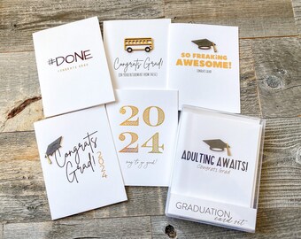 Handcrafted High School or College Graduation Card Set: Class of 2026, Funny Senior Gift