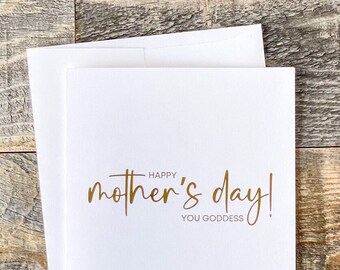 Foiled Mother's Day Card: Mom is a Goddess