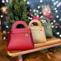 Festive Faux Leather Gift Card Holder - Eco-Friendly Secret Santa Bag for Holiday Presents