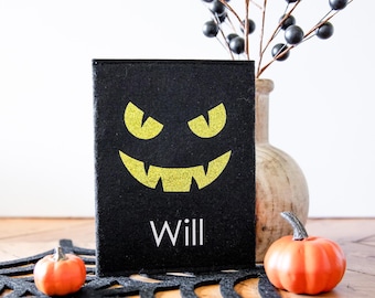 Portatarjetas de regalo de fieltro personalizado para Halloween: bolsa reutilizable para dulces
