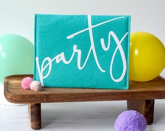 Birthday Gift Card Holder • Felt Envelope with Sparkle “Party” Design • Eco Friendly and Sustainable
