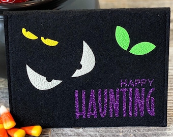 Sobre de fieltro que brilla en la oscuridad para tarjetas de regalo de Halloween: Bolsa para pedir dulces