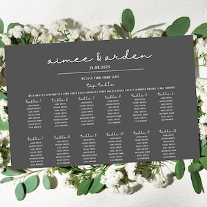 Wedding Table Planner, Wedding Table Plan, Editable Wedding Table Plan, Instant Download, DIY Wedding Template, Canva Download, Aimee Collec