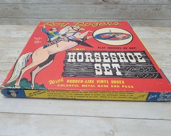 1950s Roy Rogers & Trigger Horseshoe Game Ohio Art Tin W