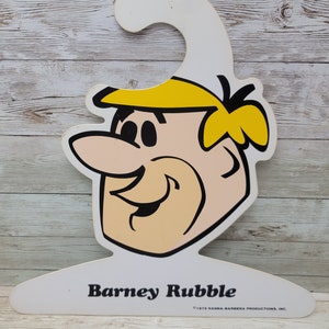 1975 Los Picapiedra BARNEY RUBBLE Hang Ups 12" Percha de plástico RARE