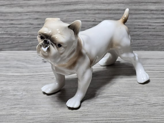 当時物　FUNNY BULL DOG　フィギュア 1960s Vintage Porcelain Bulldog Comical Figurine Side Eye