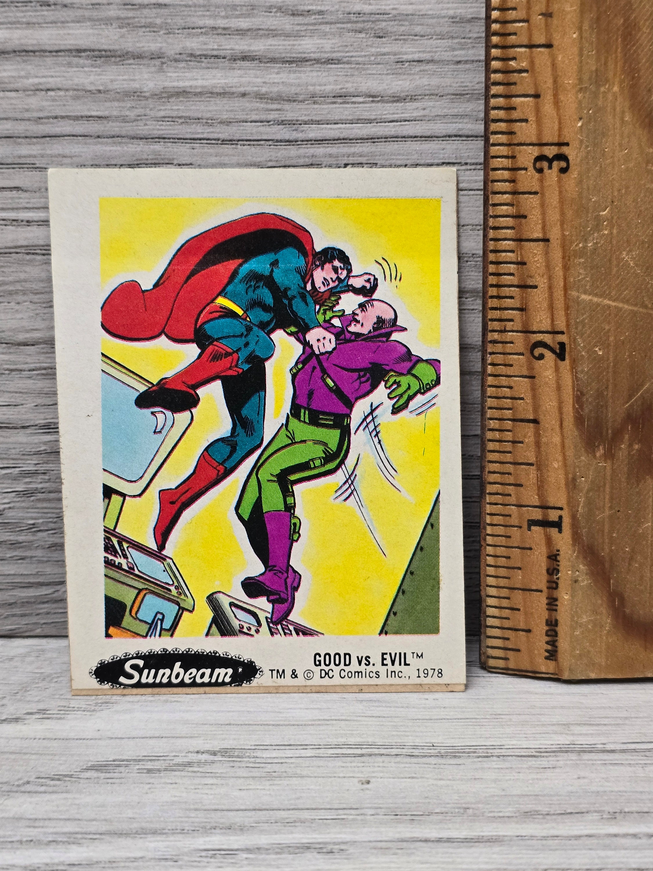 レア 1978 SUPERMAN Sunbeam シール ビンテージ PSA 5 1978 DC Super Hero Sticker Sunbeam Bread Promotional Good Vs Evil