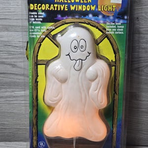 Vintage Halloween Ghost Light Up Blow Mold Figure Double Sided 11&quot; Tall
