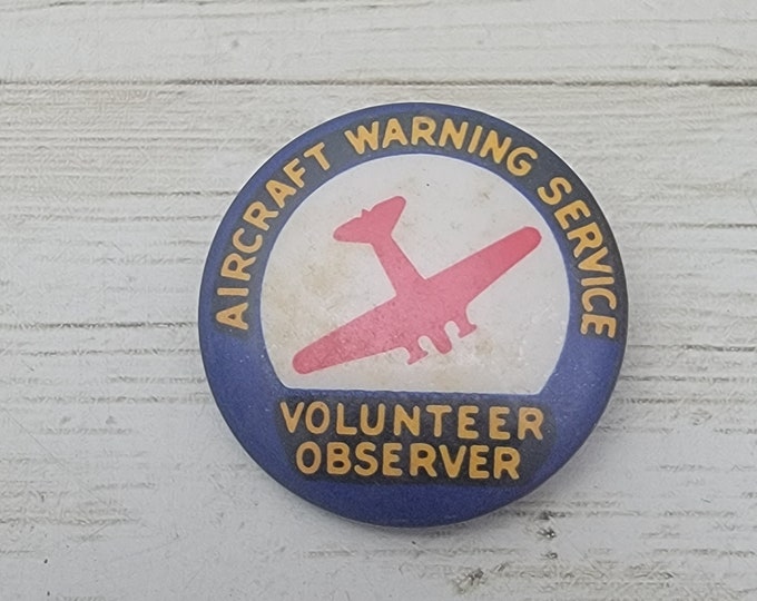 1940s WWII Original Military Aircraft Warning Service Volunteer ...