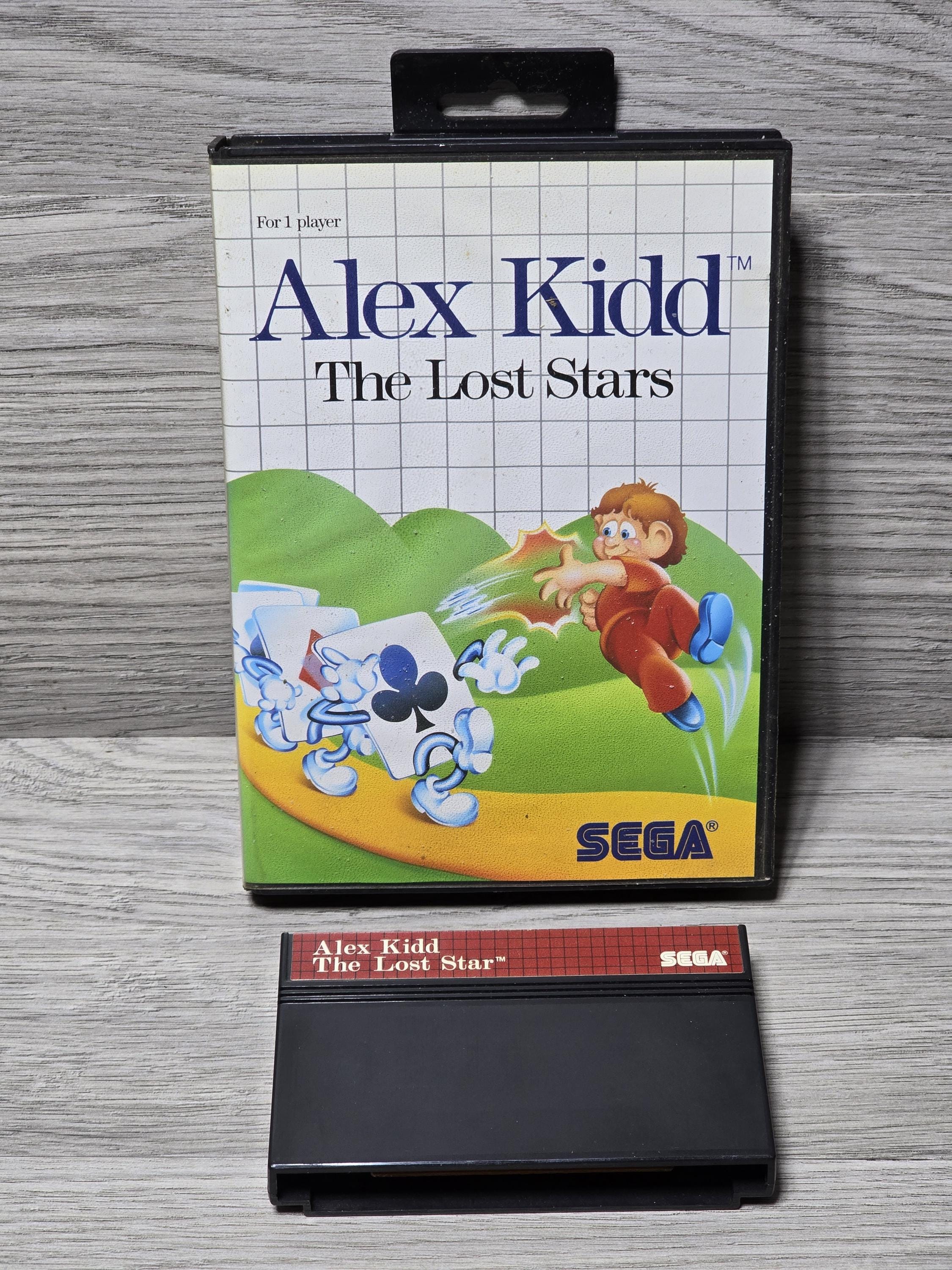 1988 Sega Master System Alex Kidd the Lost Stars Case & Game