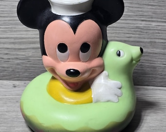 1984 Disney Baby Mickey Mouse Rubber Bath Squeaky Toy