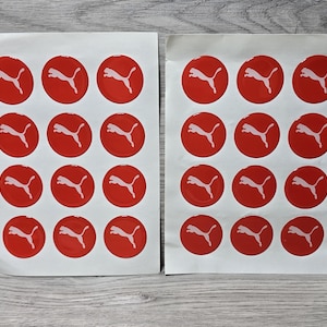 1980s 2x SHEETS PUMA Acrylic Promotional Stickers Sneaker Advertisement NOS