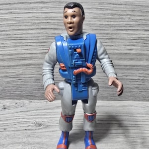 1988 Kenner Real Ghostbusters Screaming Heroes Winston Zeddemore Figure - Works