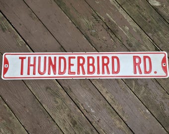 Vintage Thunderbird Road 36 "x6" Porzellanschild Heavy Metal Schild