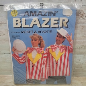 Jaren 1970 NOS Ben Cooper Halloween kostuum Circus Clown Blazer & vlinderdas