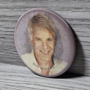 1984年 映画「オール・オブ・ミー」スティーブ・マーティン＆リリー・トムリン ホログラム レンチキュラー ピンバッジ 2.25インチ