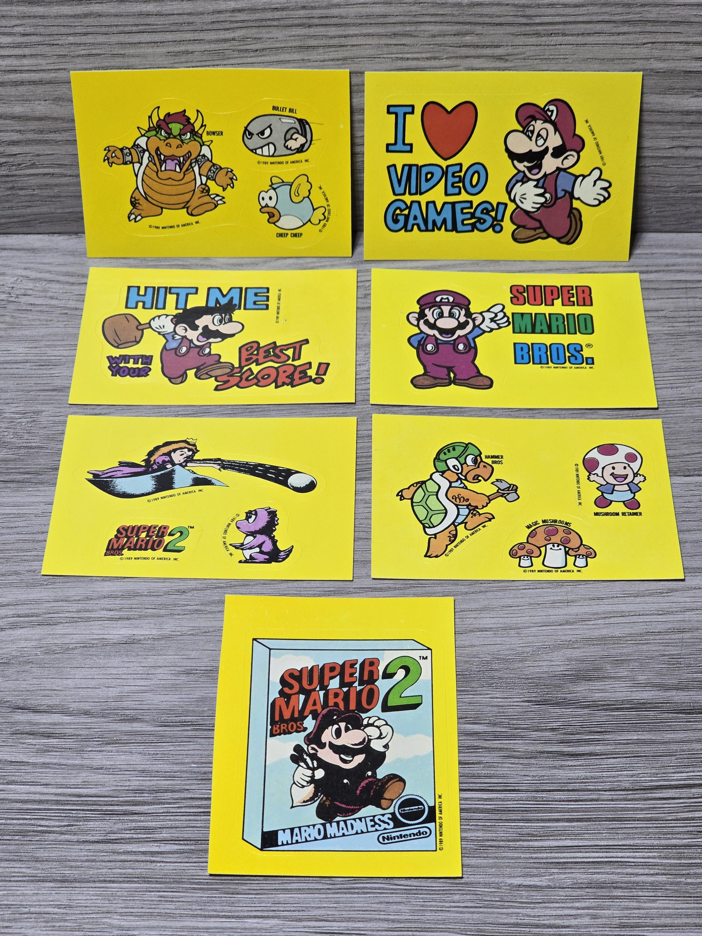 1989 Topps Nintendo Williams SUPER MARIO Bros Sticker Card Lot of