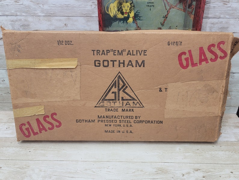 1936 Gotham Pressed Steel Trap-Em-Alive Tisch Top Flipper Spiel mit Original Box Bild 7