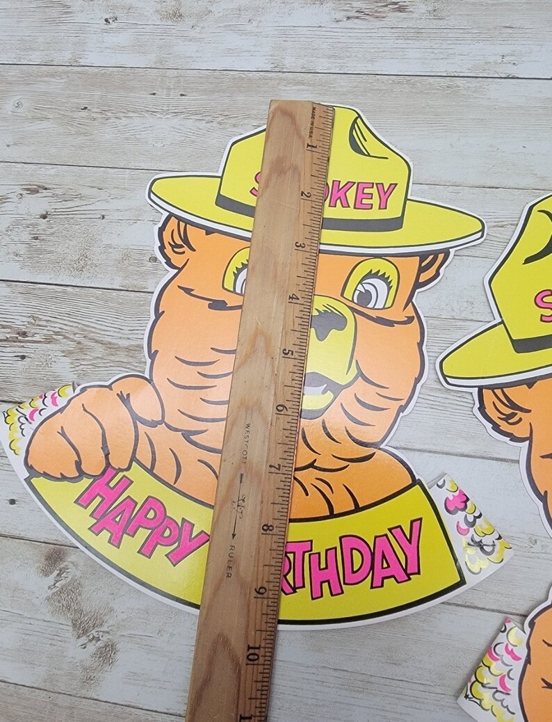 1960s Smokey Bear Happy Birthday Party Hat Lot of 2 Etsy