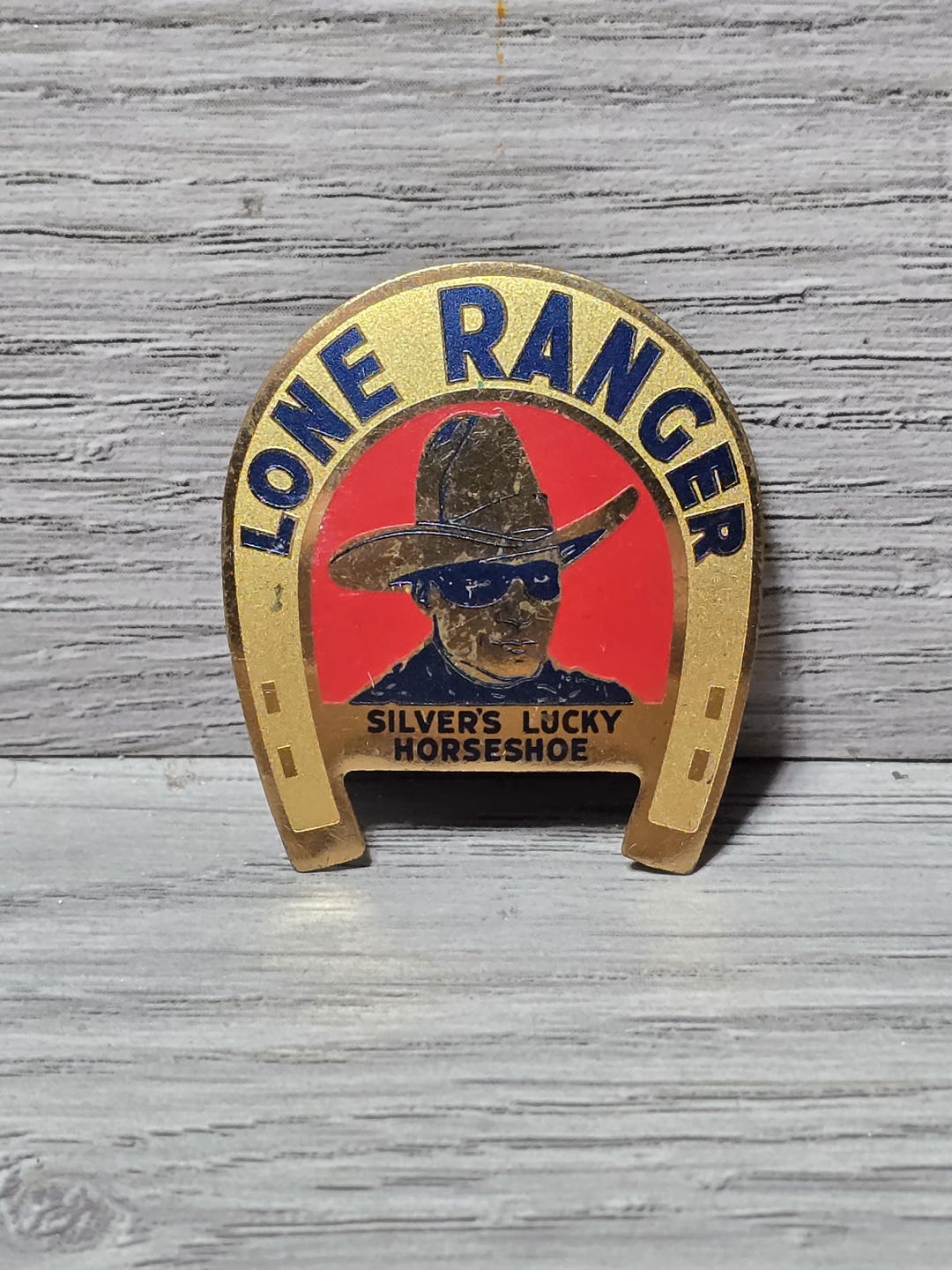 Lone Ranger Pinback 1938 Lone Ranger Silvers Lucky Horseshoe Brass Pinback Badge Promo - Etsy