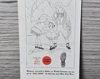 Vintage Ink Löscher Ball Band Gummis Werbung Regenschirm Ephemera