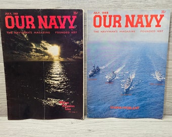 1968 1969 Our Navy Military Magazine Lot von 2 Junk Journal