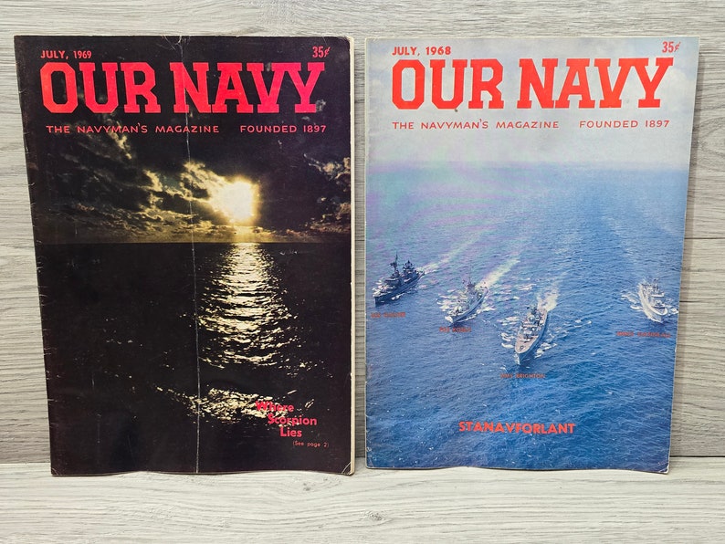 1968 1969 Our Navy Military Magazine Lot von 2 Junk Journal Bild 1