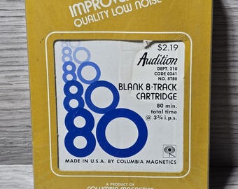 Vintage SEALED Woolworth Audition Blank 8 Track Cartridge Tape 80 Minutes NOS