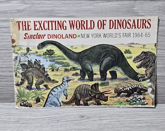 1964 65 Exposition universelle de New York Sinclair DINOLAND Le monde passionnant des dinosaures
