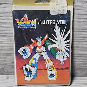 Invitaciones para fiestas de Voltron de 1984, selladas, de C.A. Reed, 8 tarjetas y sobres, nuevas en su empaque original, difíciles de encontrar.