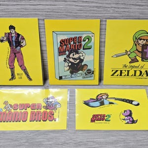 1989 Topps Nintendo Williams Mario LEGEND of ZELDA Sticker Card Lot von 5 MINT
