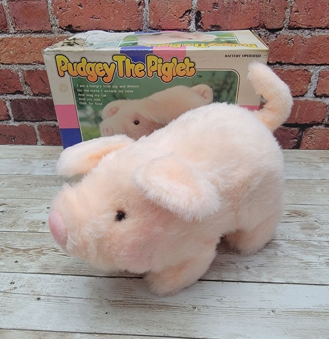 1986 Pudgey the Piglet Battery Operated Pig WORKS Etsy