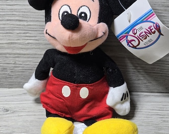 1990s Retired Disney Store Mickey Mouse 7" Mini Bean Bag Plush NWT