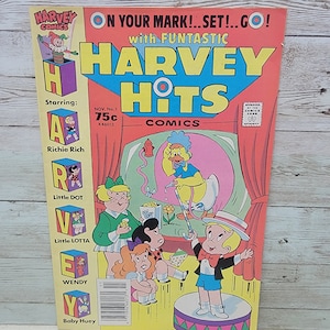 1986 Harvey når serietidningens första nummer FÖRSTA NUMRET Richie Rich Lilla pricket Baby Huey