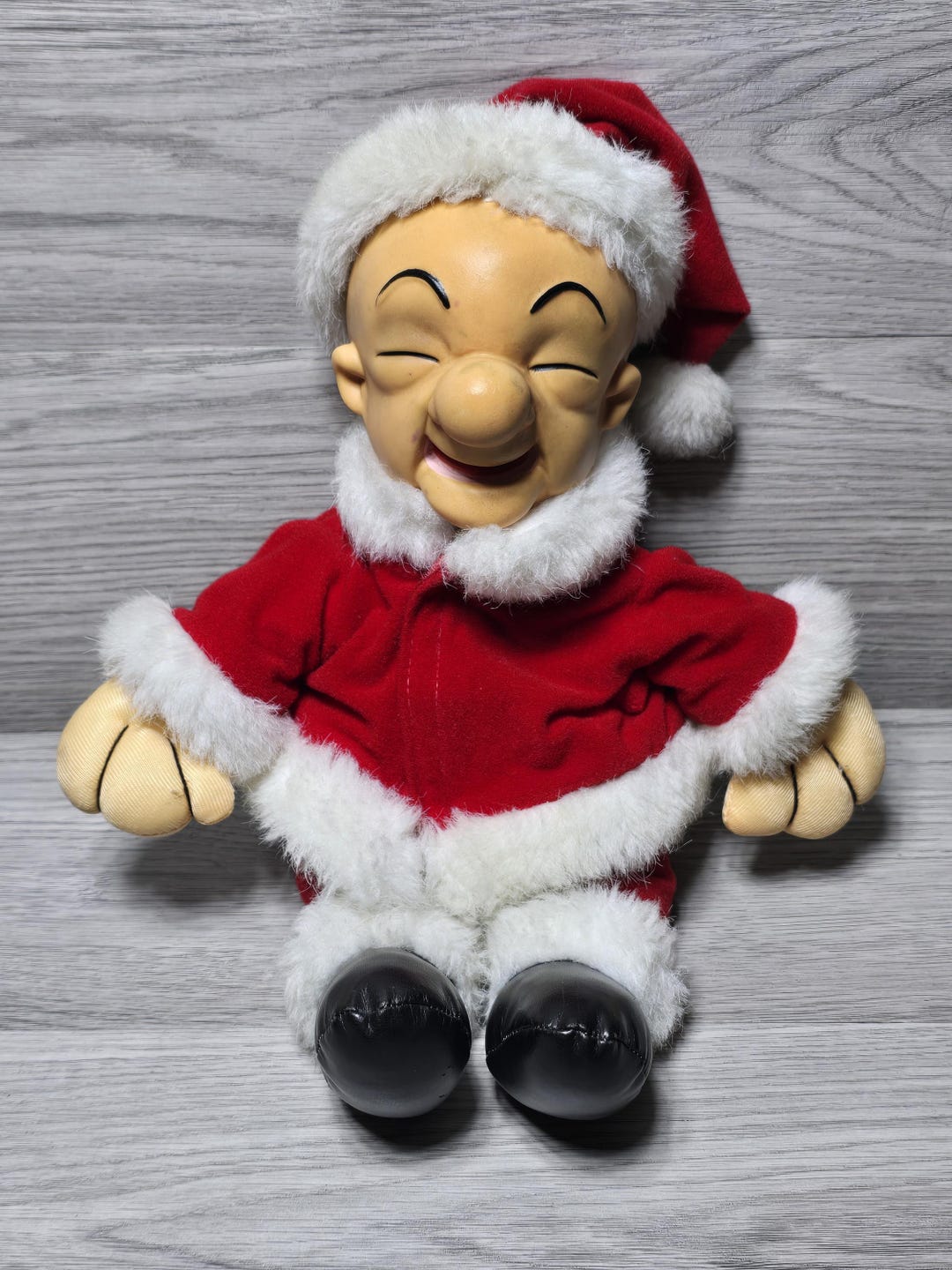 1980s Christmas Mr. Magoo Plush Doll Rubber Face Dressed in Santa Suit ...