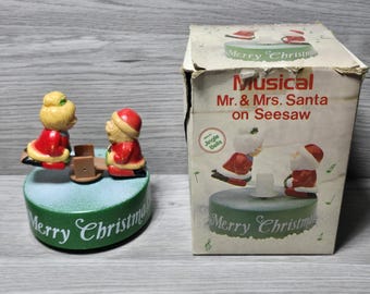 1981 クリスマス ユールタイド サンタ プラスチック シーソー ゼンマイ