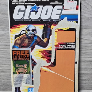 1988 G.I. Joe ARAH Frag Viper Ungeschnittene Datei Kartenrückseite